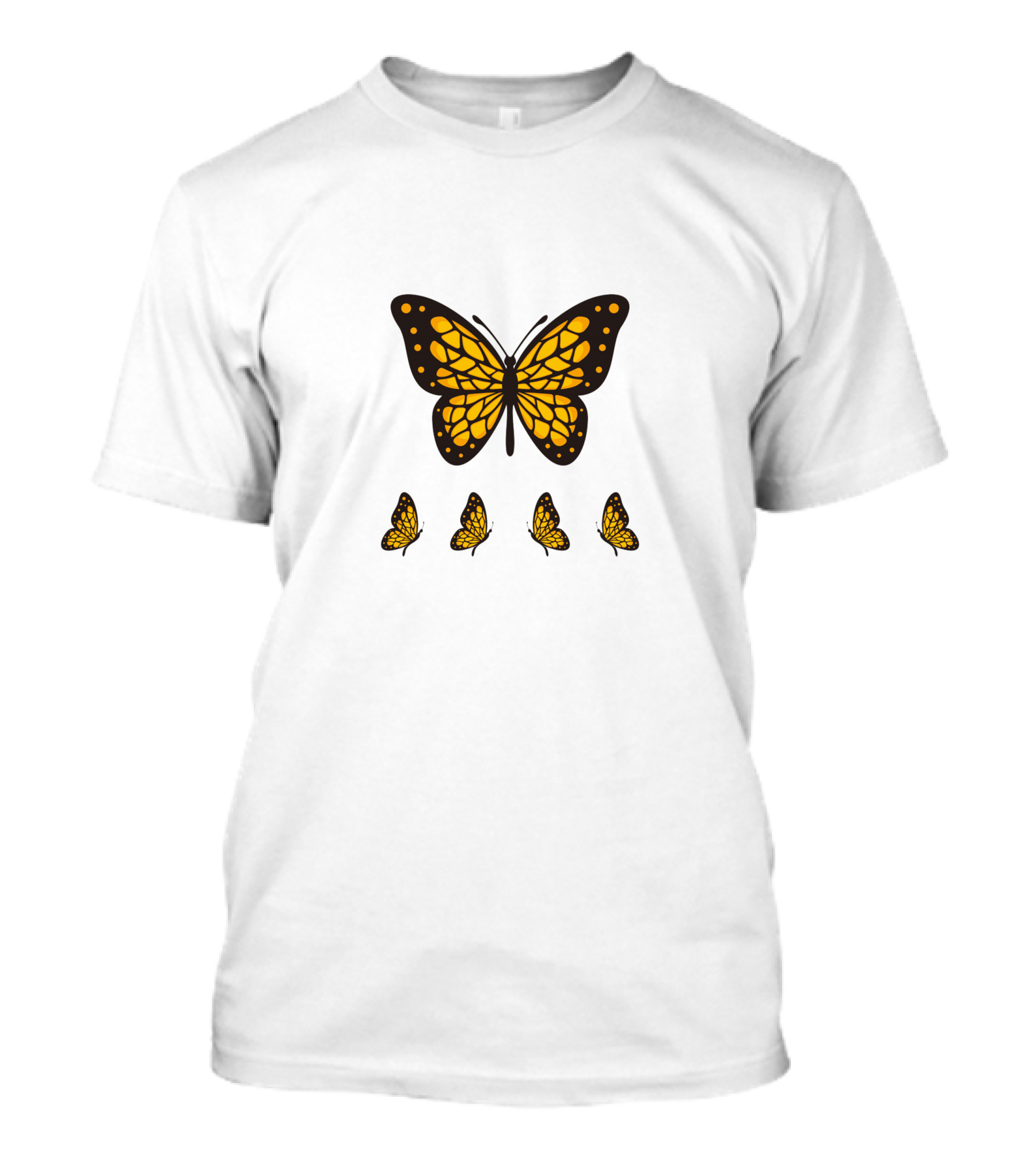 Yellow Butterfly Monarch Design Collection T-Shirt