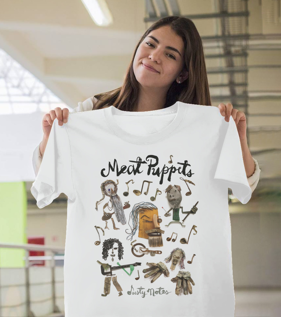 Meat Puppets Dusty Notes Musical Puppet Collage T-Shirt