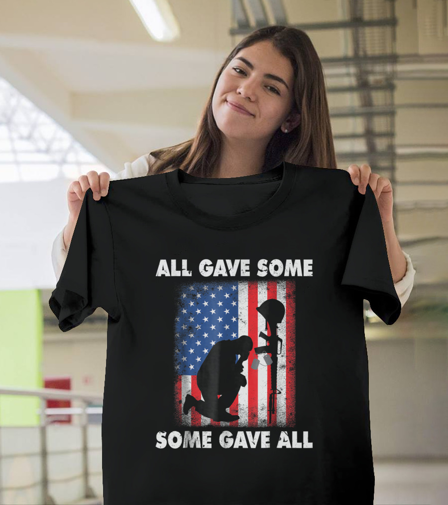 All Gave Some Some Gave All Veteran Memorial Day USA Flag T-Shirt