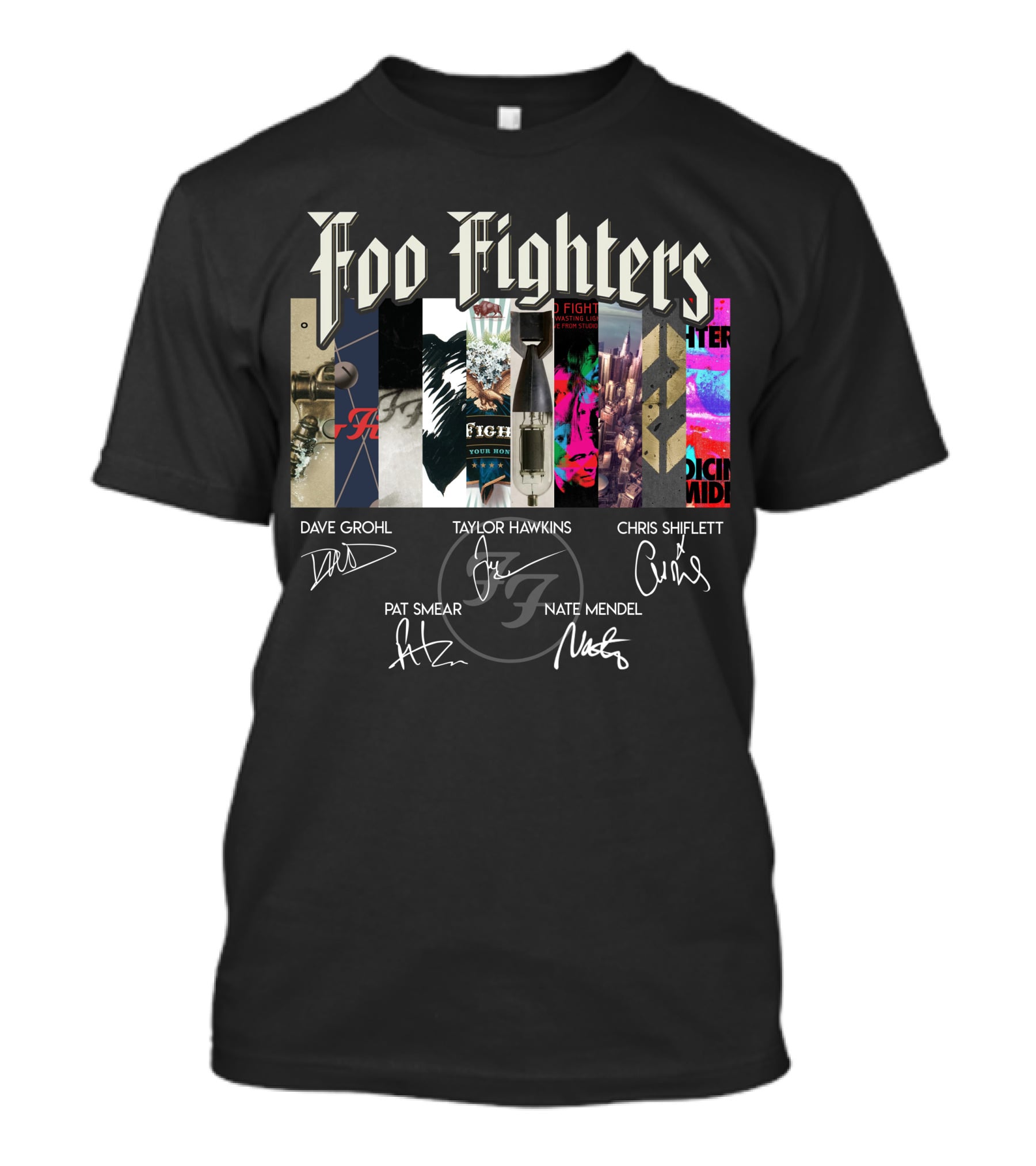 Foo Fighters Dave Grohl Taylor Hawkins Chris Shiflett Pat Smear Nate Mendel Album Covers T-Shirt