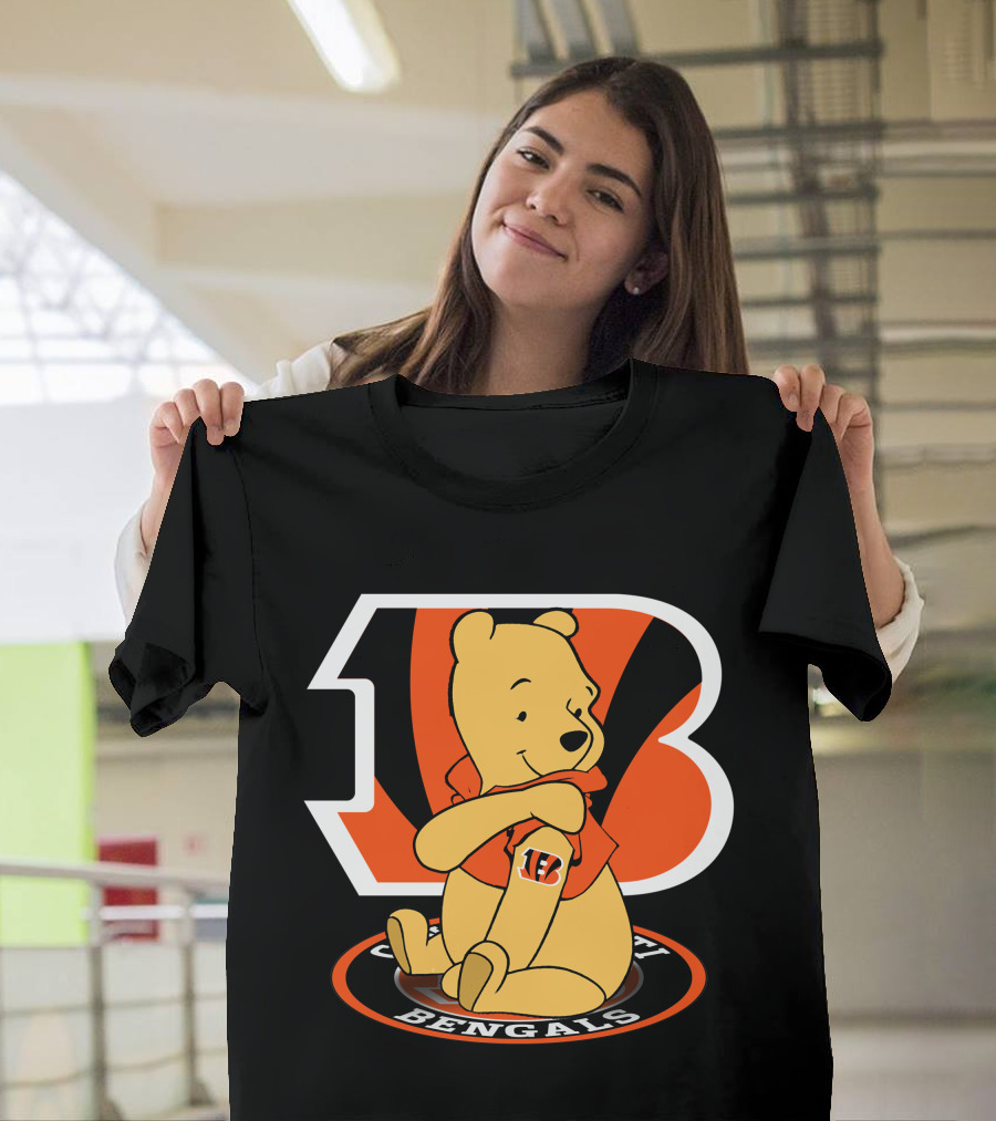 Cincinnati Bengals Pooh Football Crossover T-Shirt