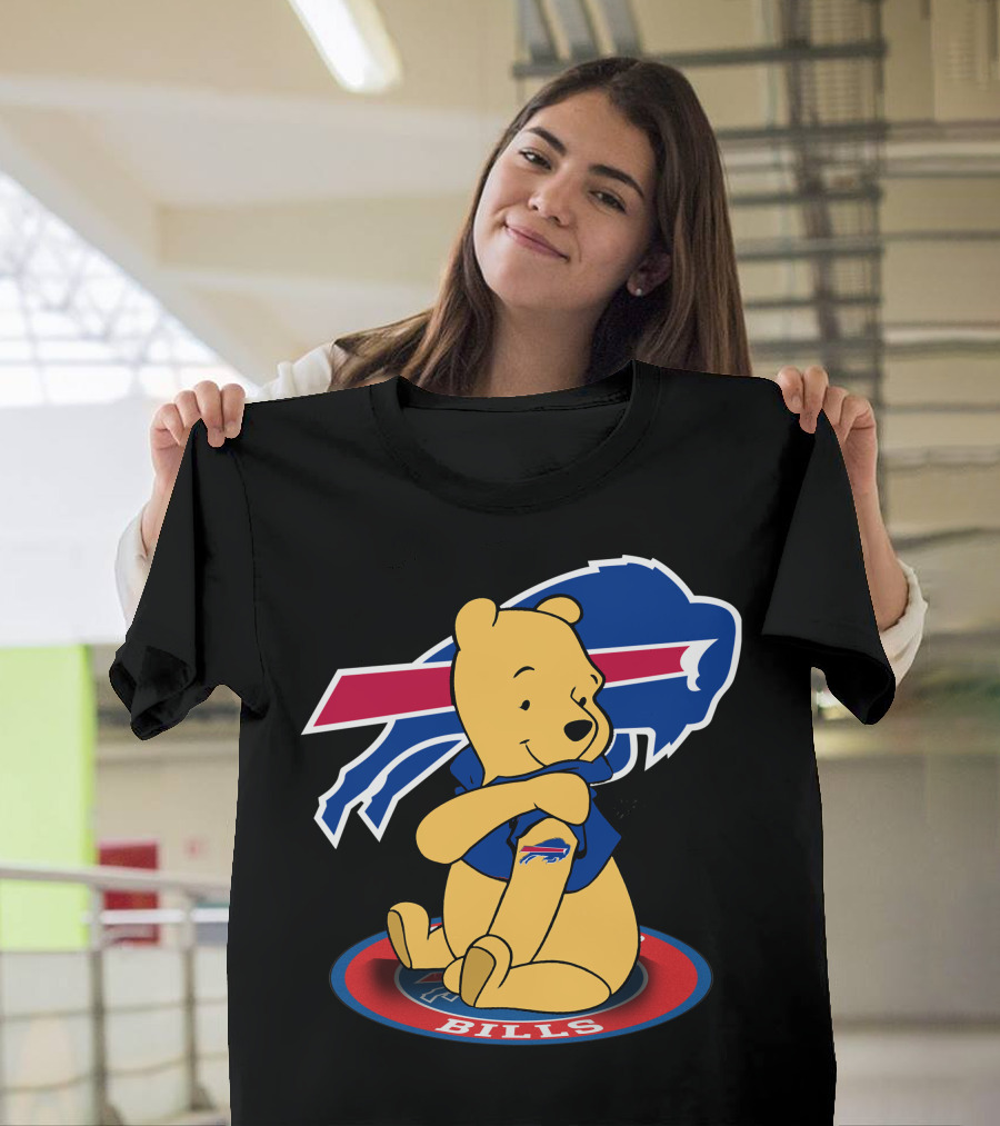 Pooh Bills Buffalo Bills Crossover Featuring Iconic Bear T-Shirt