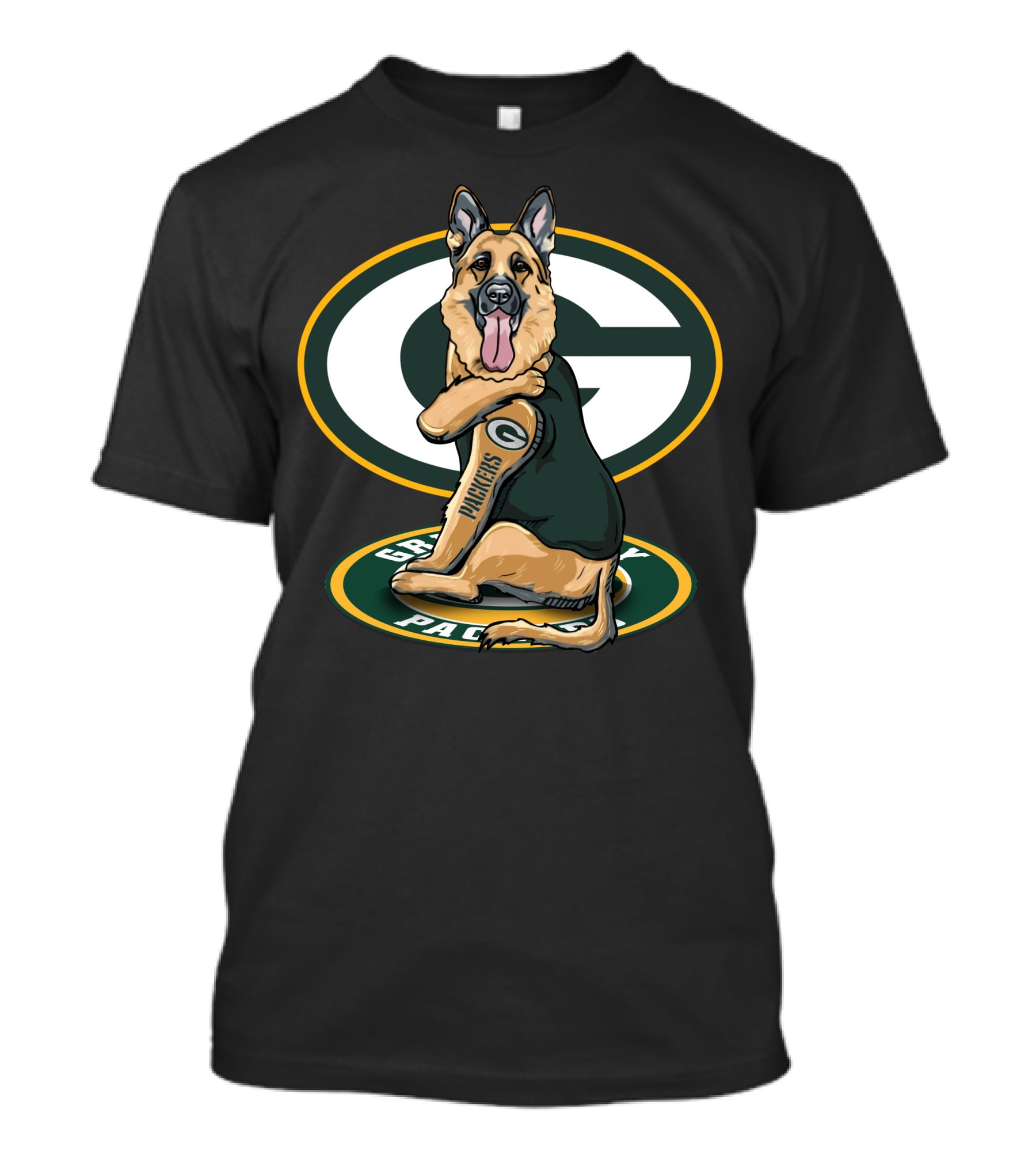 Green Bay Packers German Shepherd Fan T-Shirt