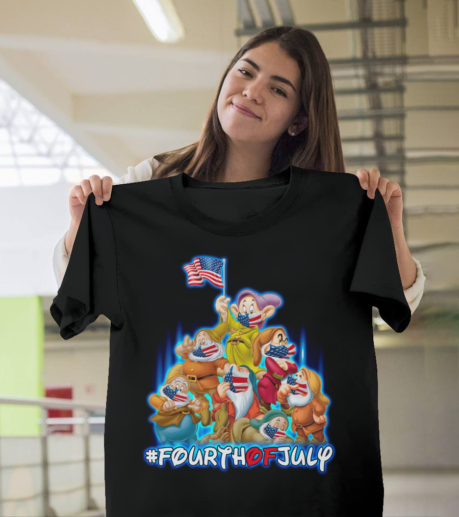 FourthofJuly Seven Dwarfs Patriotic Celebration With American Flag T-Shirt