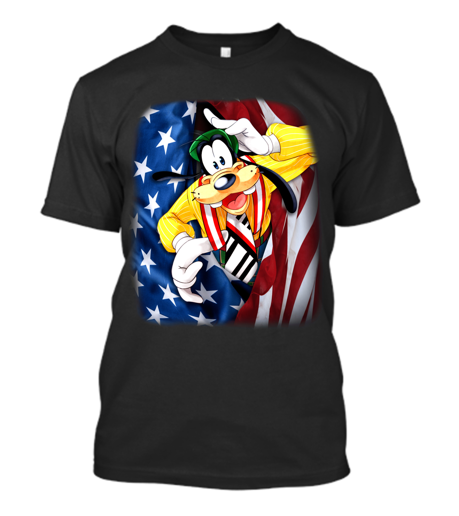 Goofy United States Flag Patriotic T-Shirt