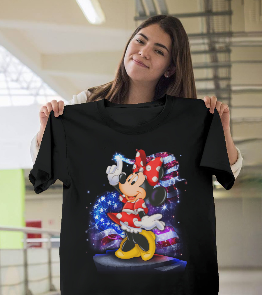 Minnie Mouse July Patriotic Bling T-Shirt