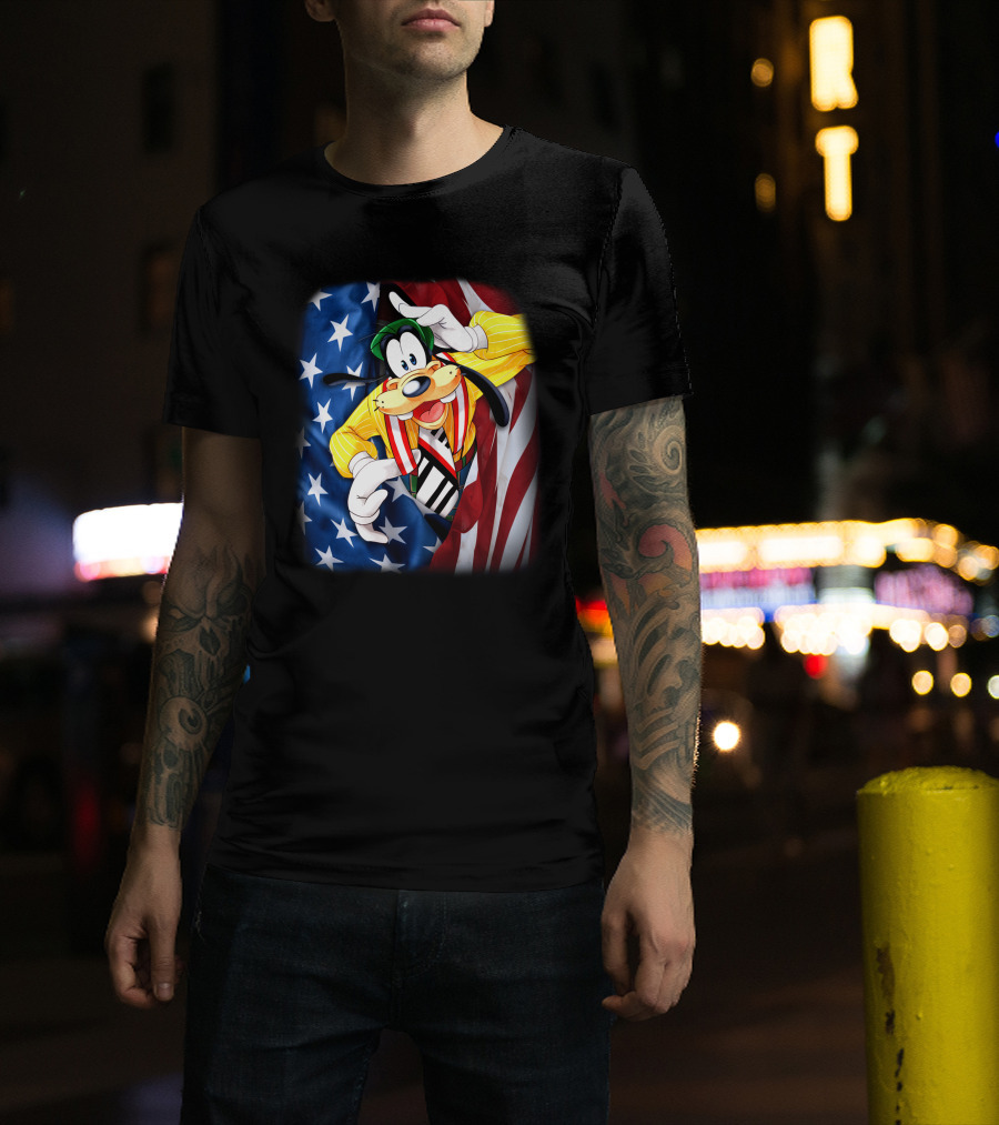 Goofy American Flag Fourth Of July T-Shirt