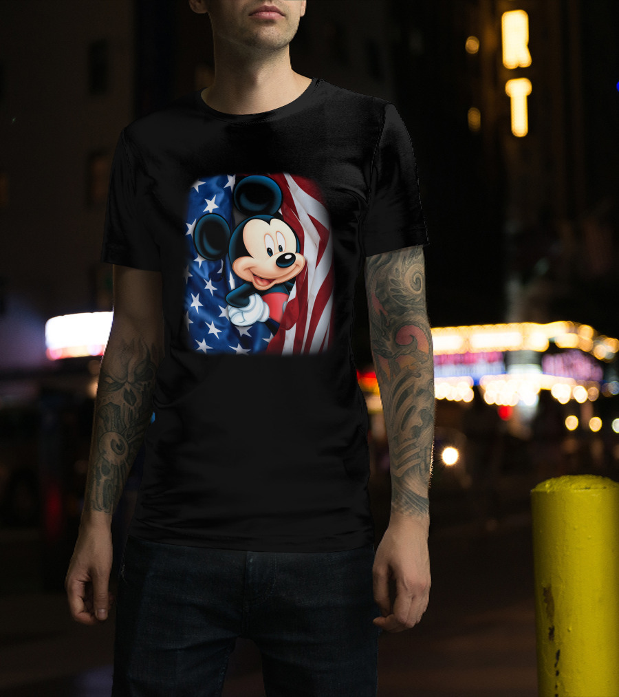 Mickey Mouse American Flag Fourth Of July T-Shirt