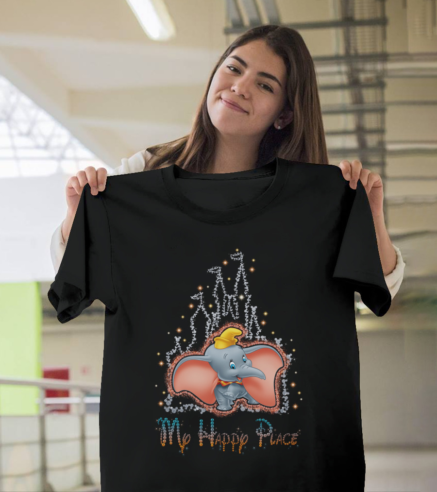 Dumbo My Happy Place Sparkling Castle Scene T-Shirt