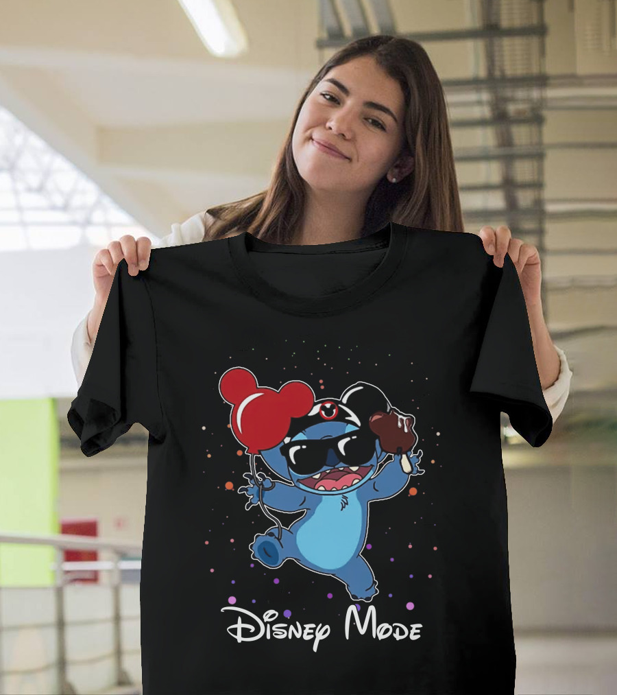 Disney Mode Stitch Ice Cream Balloon Fun T-Shirt