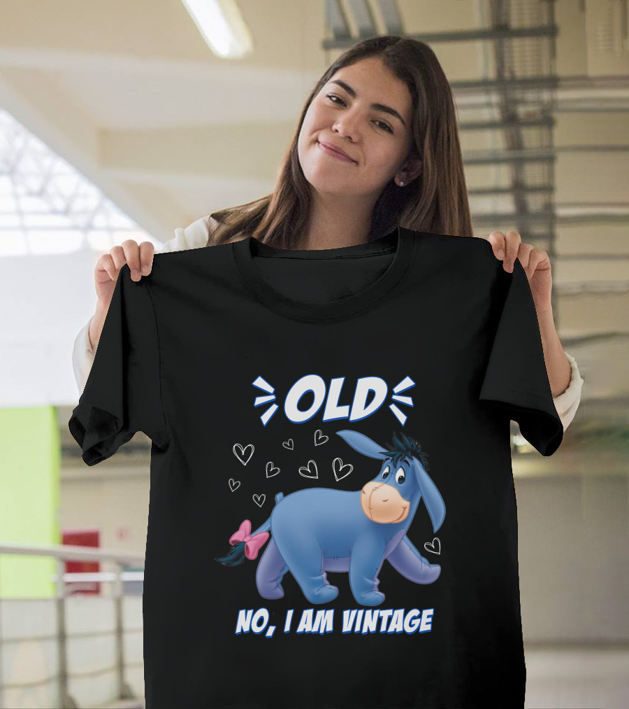 Eeyore Old No I Am Vintage Hearts T-Shirt