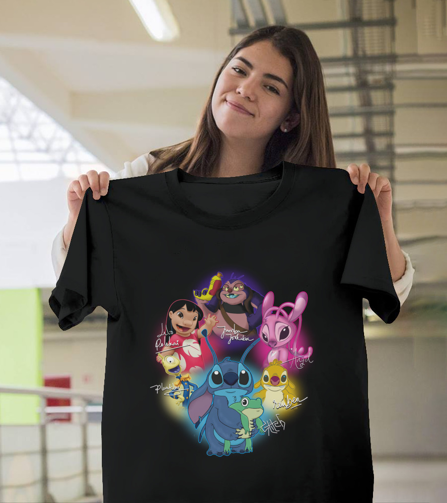 Lilo Pleakley Jumbo Jookiba Angel Scrump Stitch Reuben T-Shirt