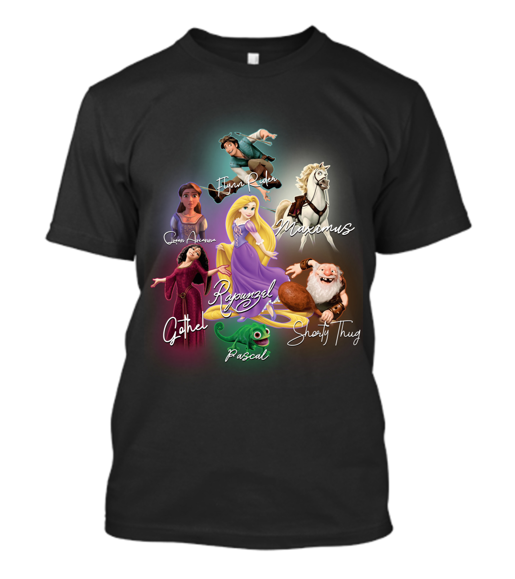 Rapunzel Flynn Rider Maximus Pascal Mother Gothel Captain Of The Guard Shorty Thug Disney Tangle Signature T-Shirt