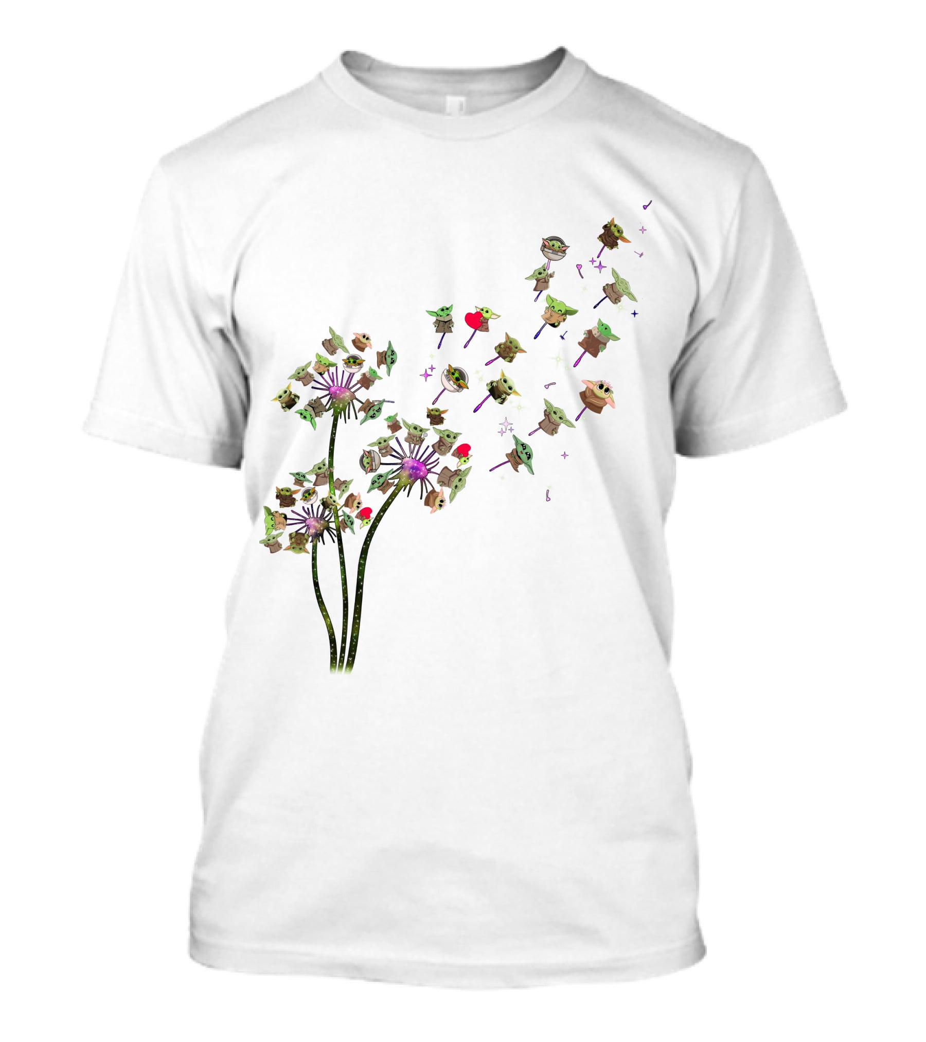 Baby Yoda Dandelion Grogu Star Wars Cute Whimsical Nature T-Shirt