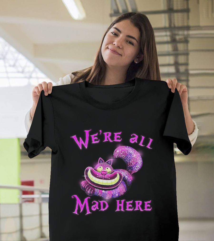 We're All Mad Here Cheshire Cat Crystal T-Shirt