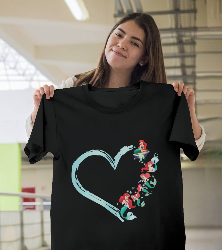 Ariel Heart Shaped Mermaid Collection T-Shirt