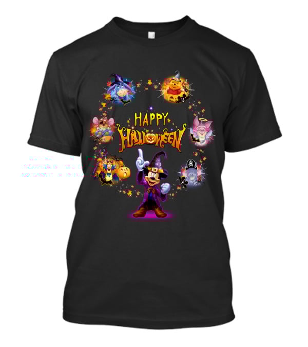 Happy Halloween Winnie The Pooh Disney Characters Magic Circle T-Shirt