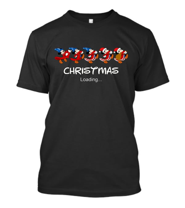 Christmas Loading Disney Santa Minnie Mouse Transformation T-Shirt