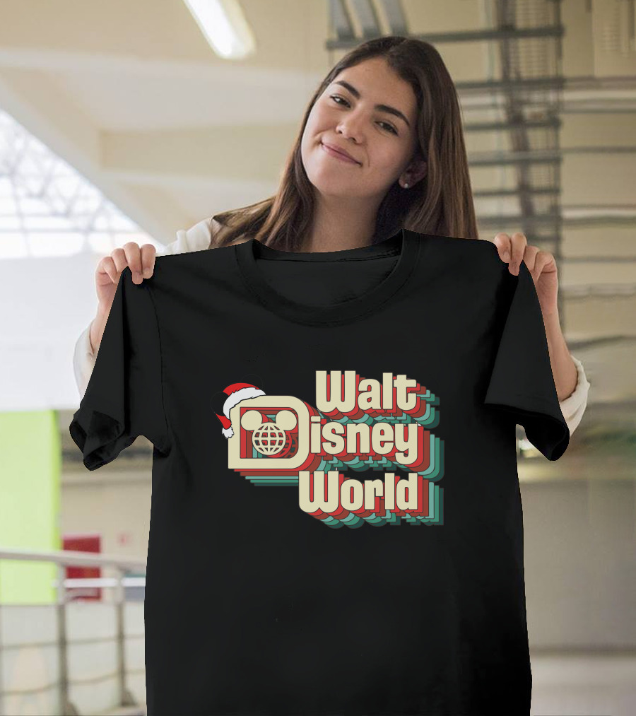 Walt Disney World Christmas Mickey Ears Santa Hat T-Shirt