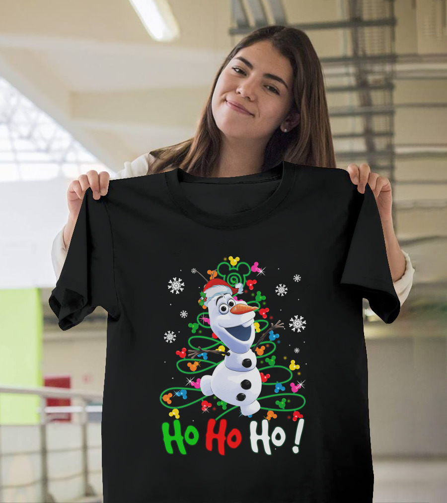 OL HHH Christmas Ho Ho Ho Olaf Disney Frozen Holiday Mickey Mouse Snowflakes T-Shirt