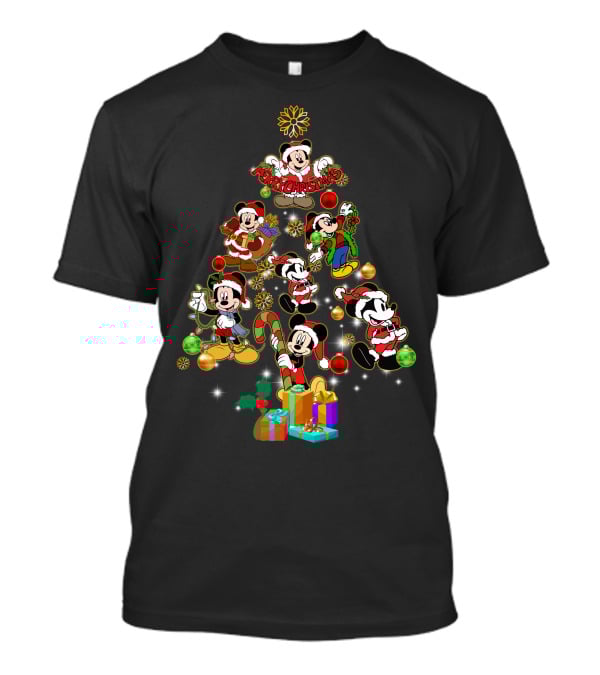 MK Christmas Tree Mickey Characters Holiday T-Shirt