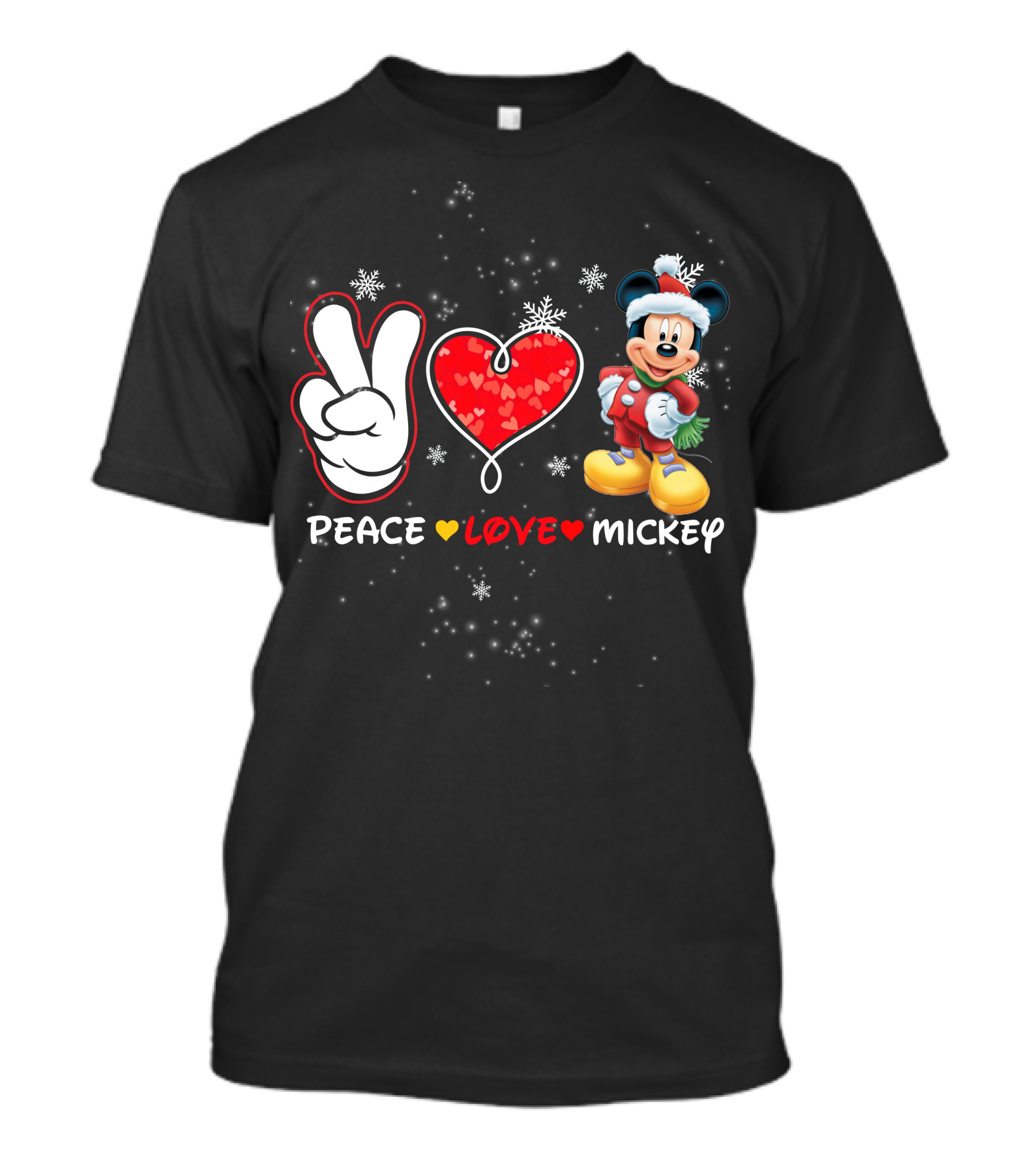 Peace Love Mickey Christmas T-Shirt