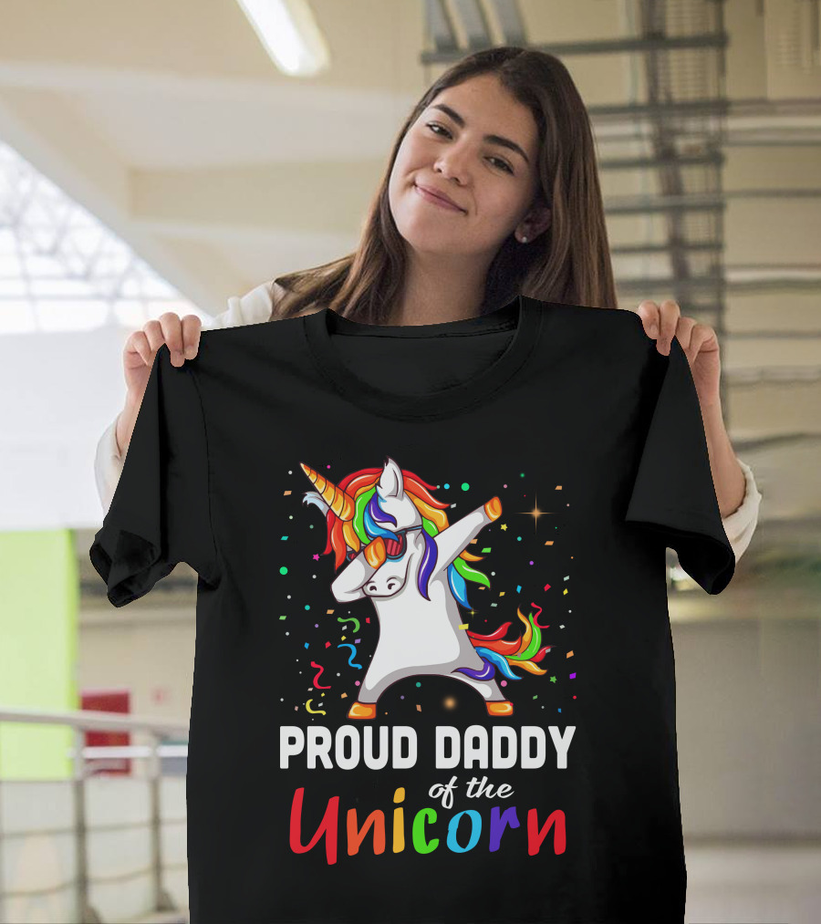 Proud Daddy Of The Rainbow Unicorn T-Shirt