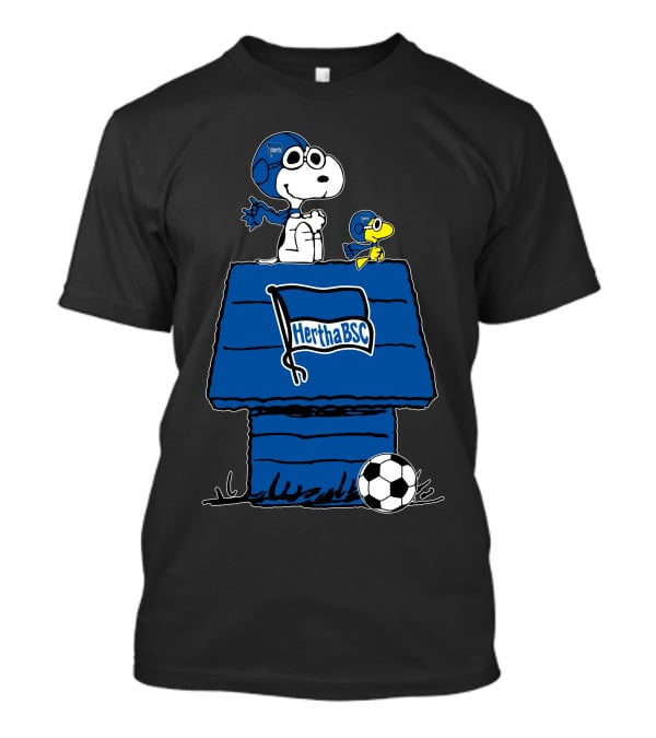 Hertha BSC Snoopy And Woodstock Doghouse Soccer T-Shirt