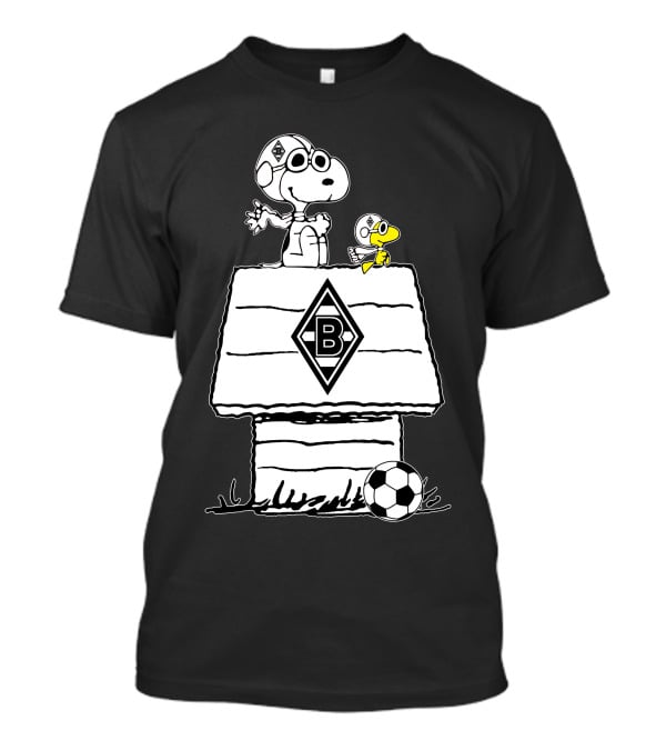 Borussia Mönchengladbach Snoopy And Woodstock Soccer Doghouse T-Shirt
