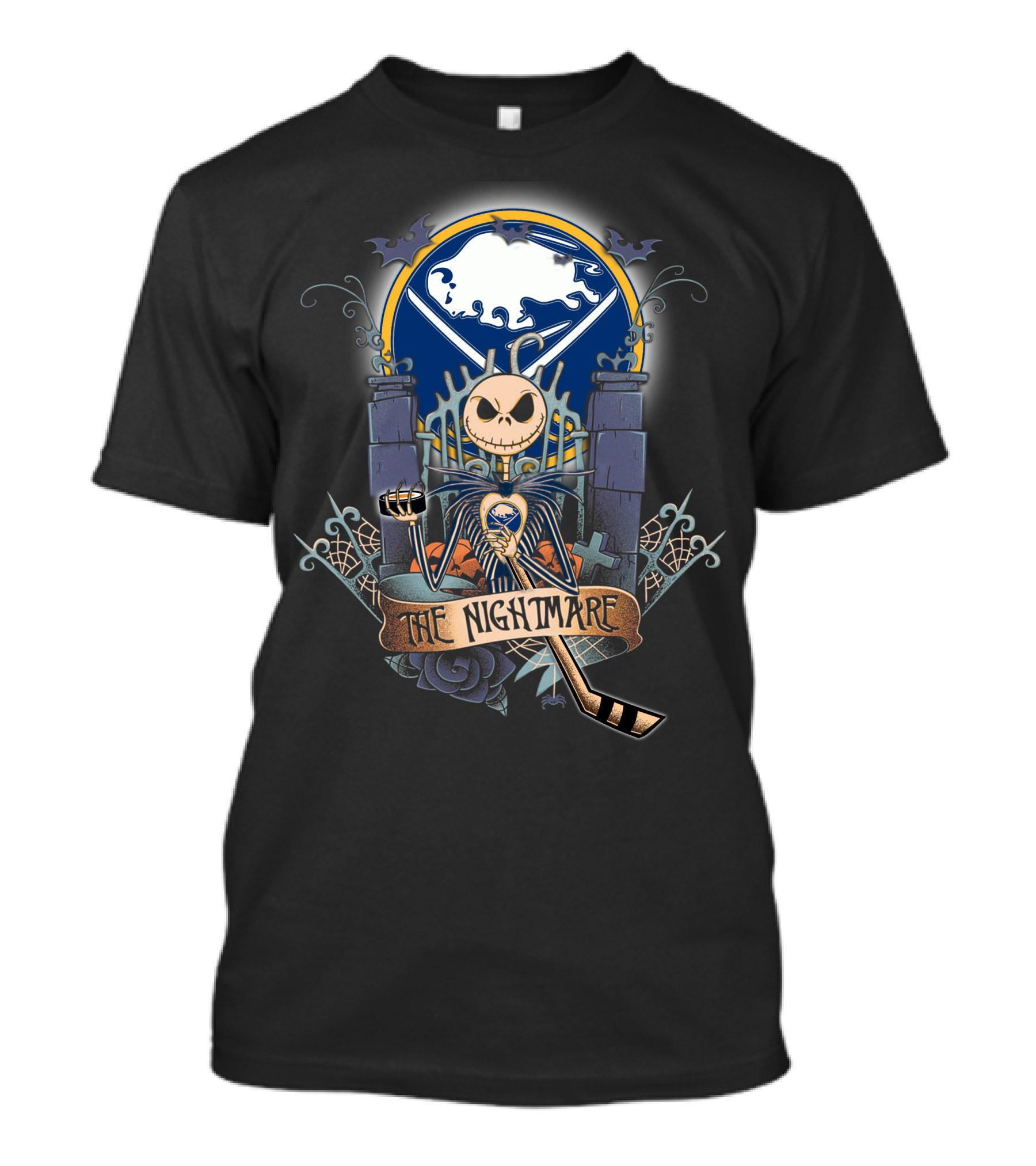 The Nightmare Hockey Skeleton Moon Iconic Mashup T-Shirt