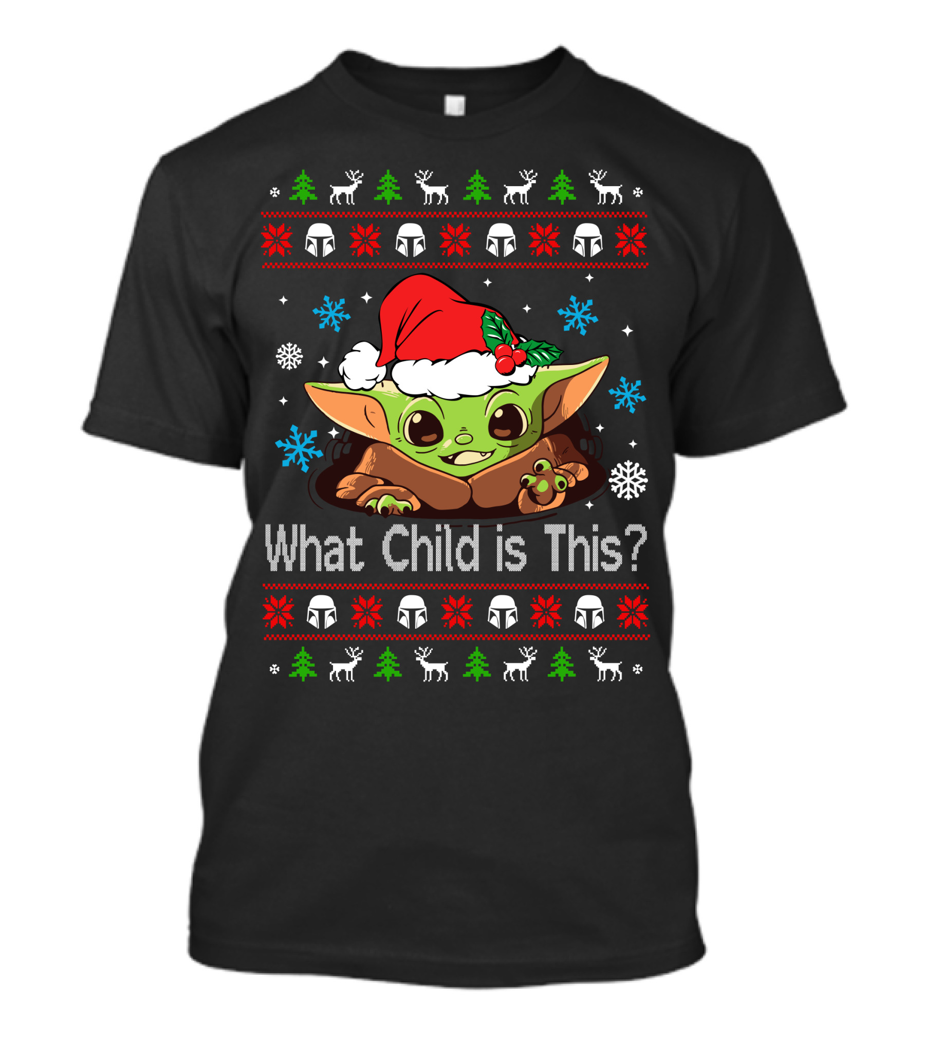 Baby Yoda What Child Is This Christmas T-Shirt