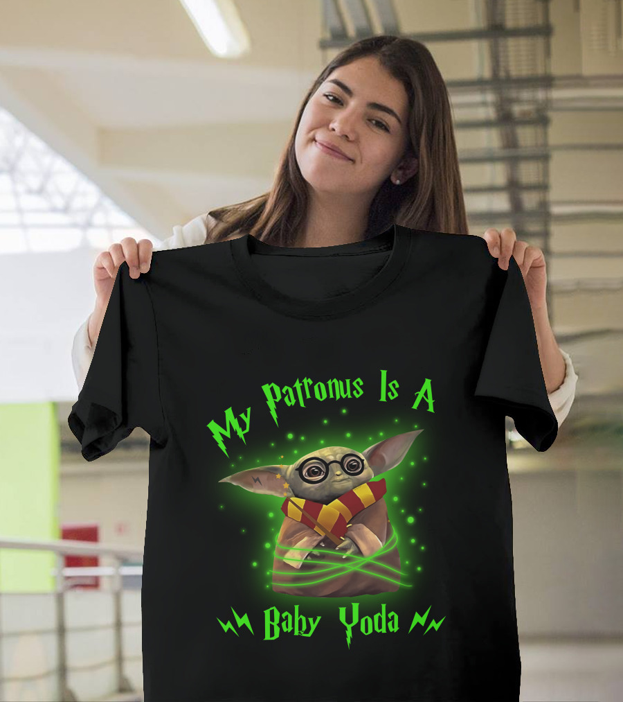 My Patronus Is A Baby Yoda with Glasses and Scarf T-Shirt