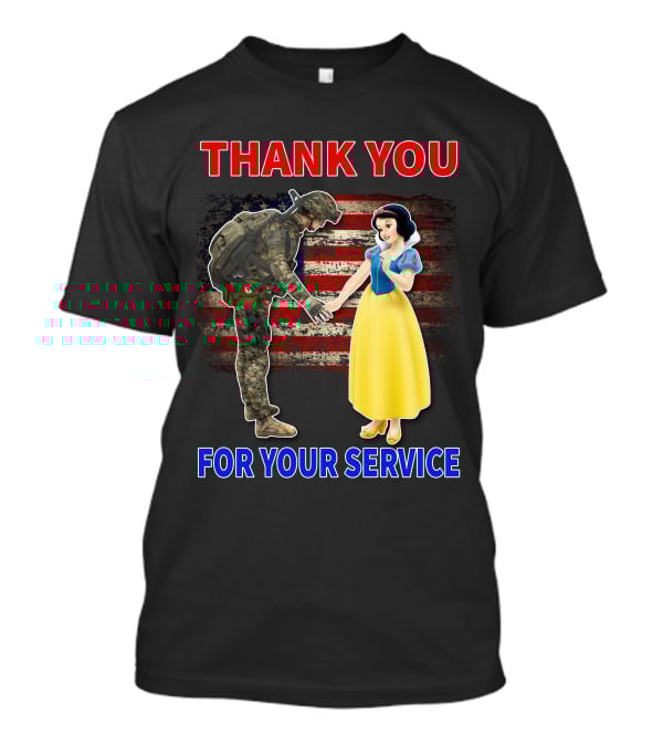 Thank You For Your Service Snow White Soldier Flag T-Shirt