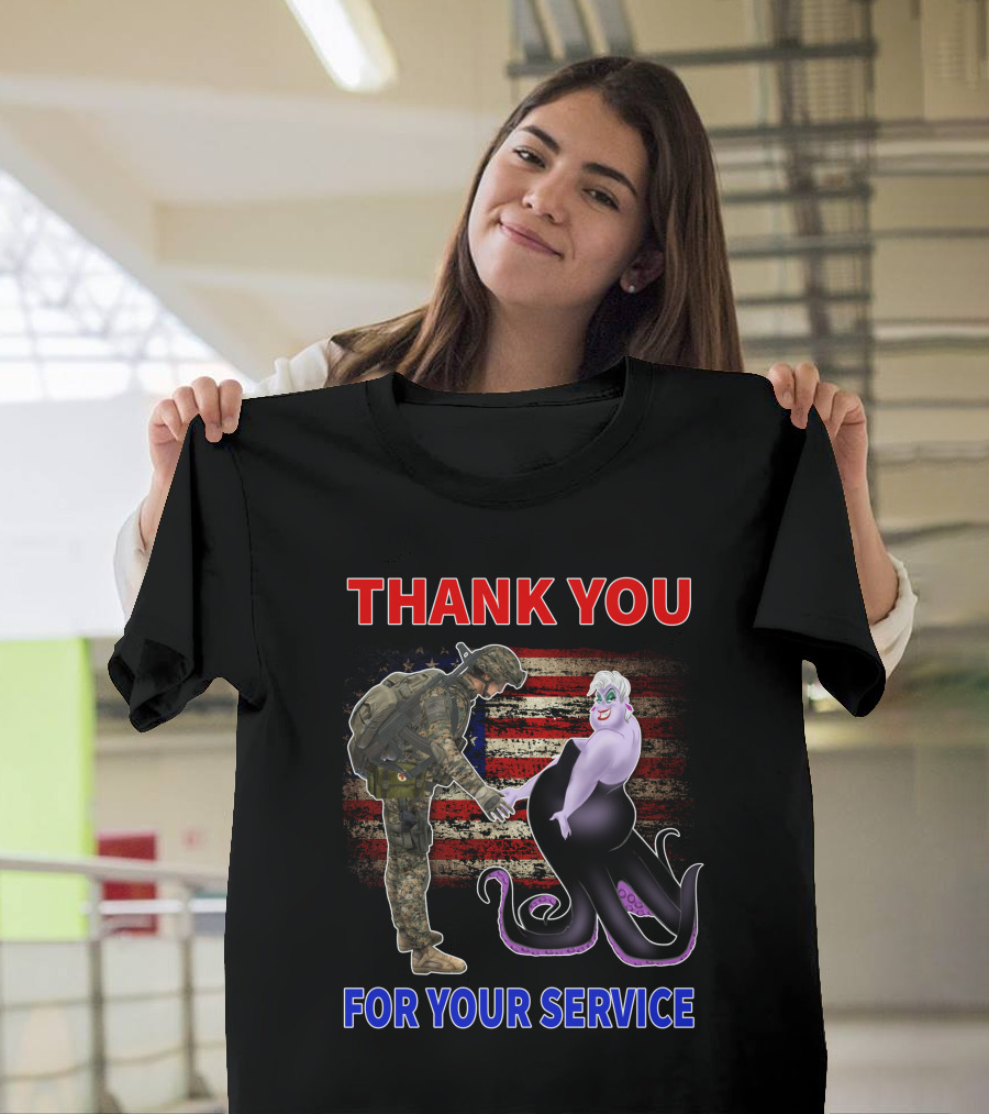Thank You For Your Service Ursula Soldier American Flag T-Shirt