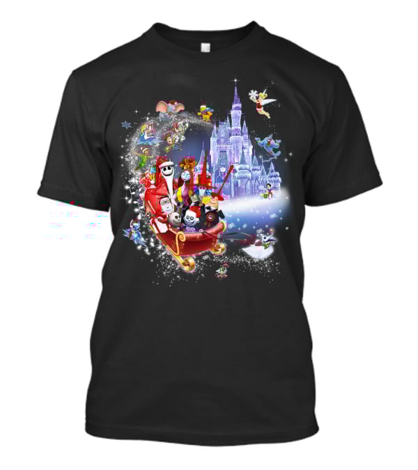 Jack Christmas Nightmare Before Christmas Disney Castle Crossover T-Shirt
