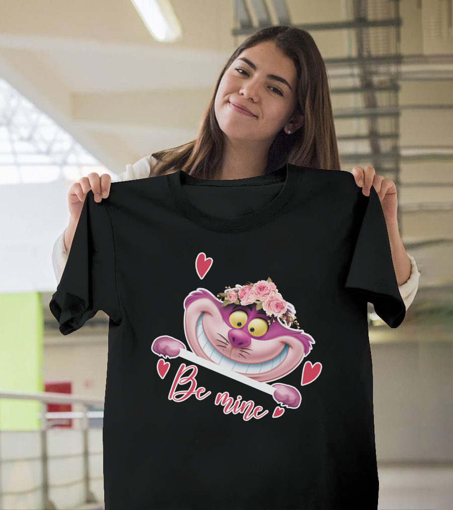Cheshire Be Mine Valentine's Day Flower Crown Hearts T-Shirt