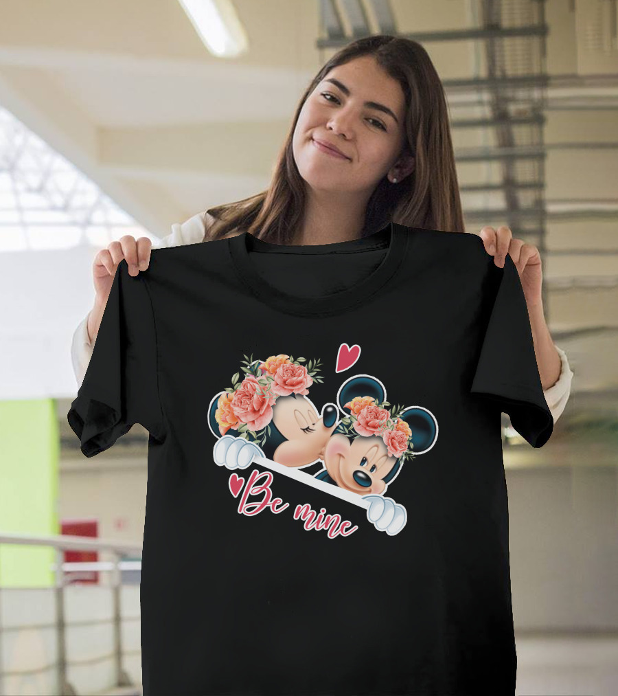 Mickey Minnie Be Mine Floral Romance T-Shirt
