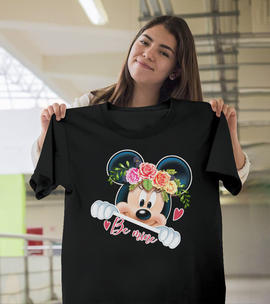 Minnie Mouse Be Mine Floral Hearts T-Shirt