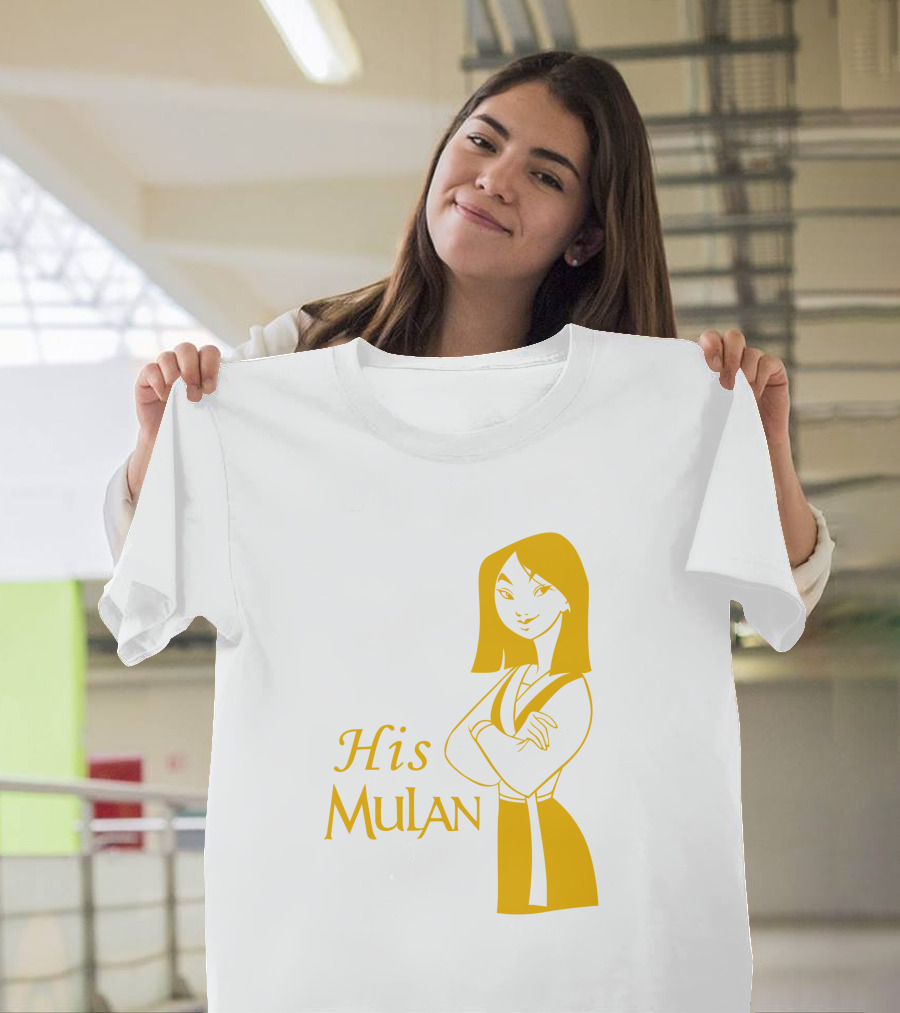 His Mulan Cartoon Character and Text in Yellow T-Shirt
