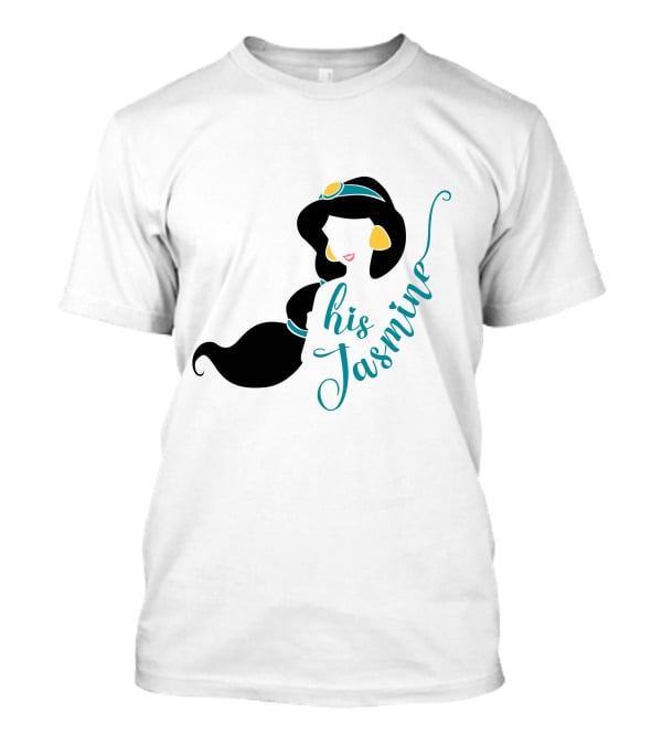 His Jasmine Princess Silhouette With Long Hair And Gold Accessories T-Shirt