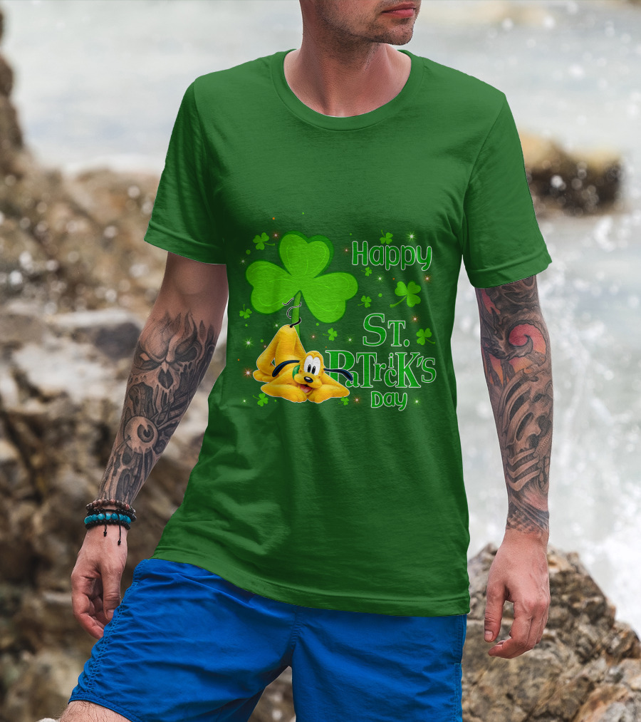 Happy St Patrick's Day Pluto Shamrock T-Shirt