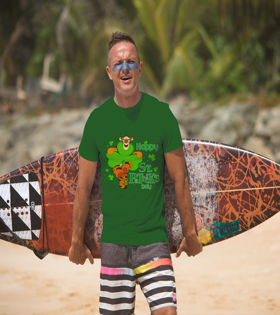 Tigger Happy St. Patrick's Day Shamrock T-Shirt