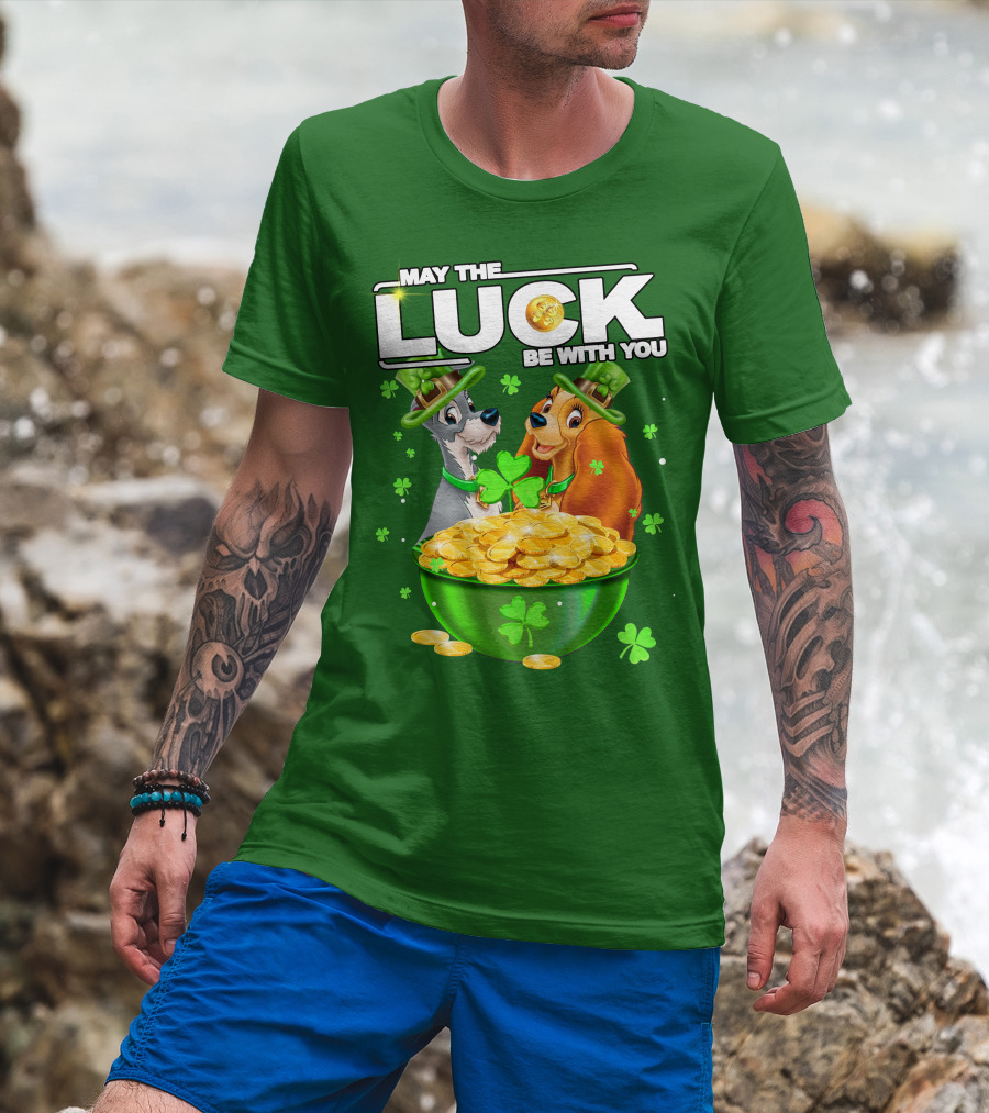 May The Luck Be With You Lady And The Tramp St Patrick's Day T-Shirt