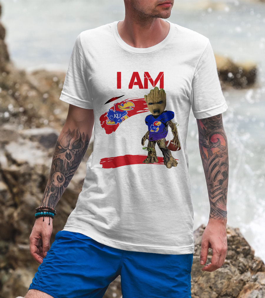 I AM KU Jayhawks Football Groot T-Shirt