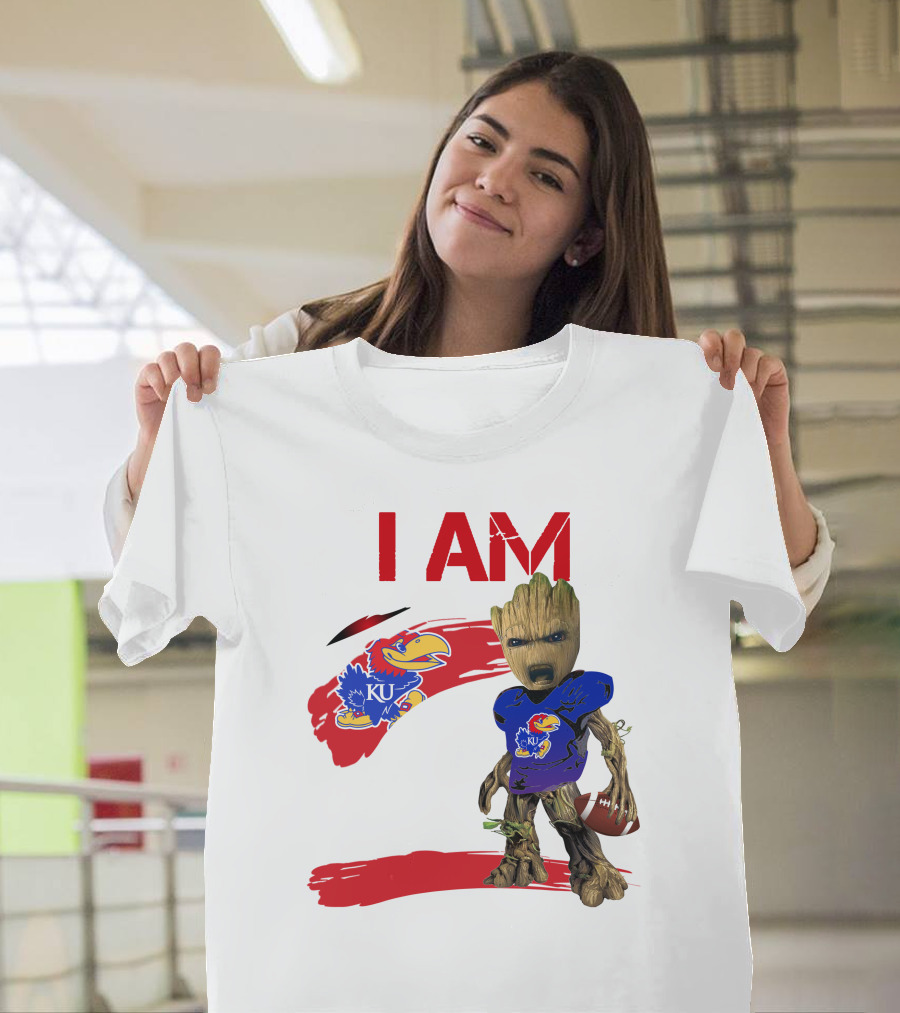 I AM KU Jayhawks Football Groot T-Shirt