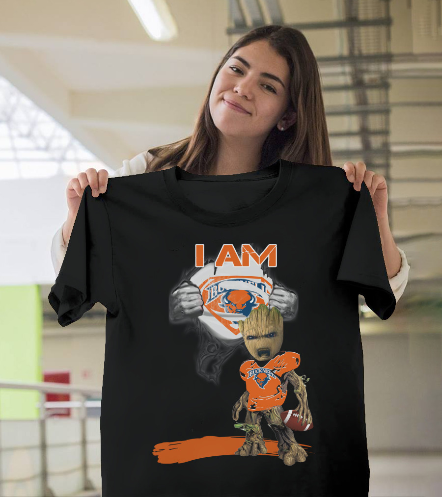 I AM Bucknell Bison Baby Groot Football T-Shirt