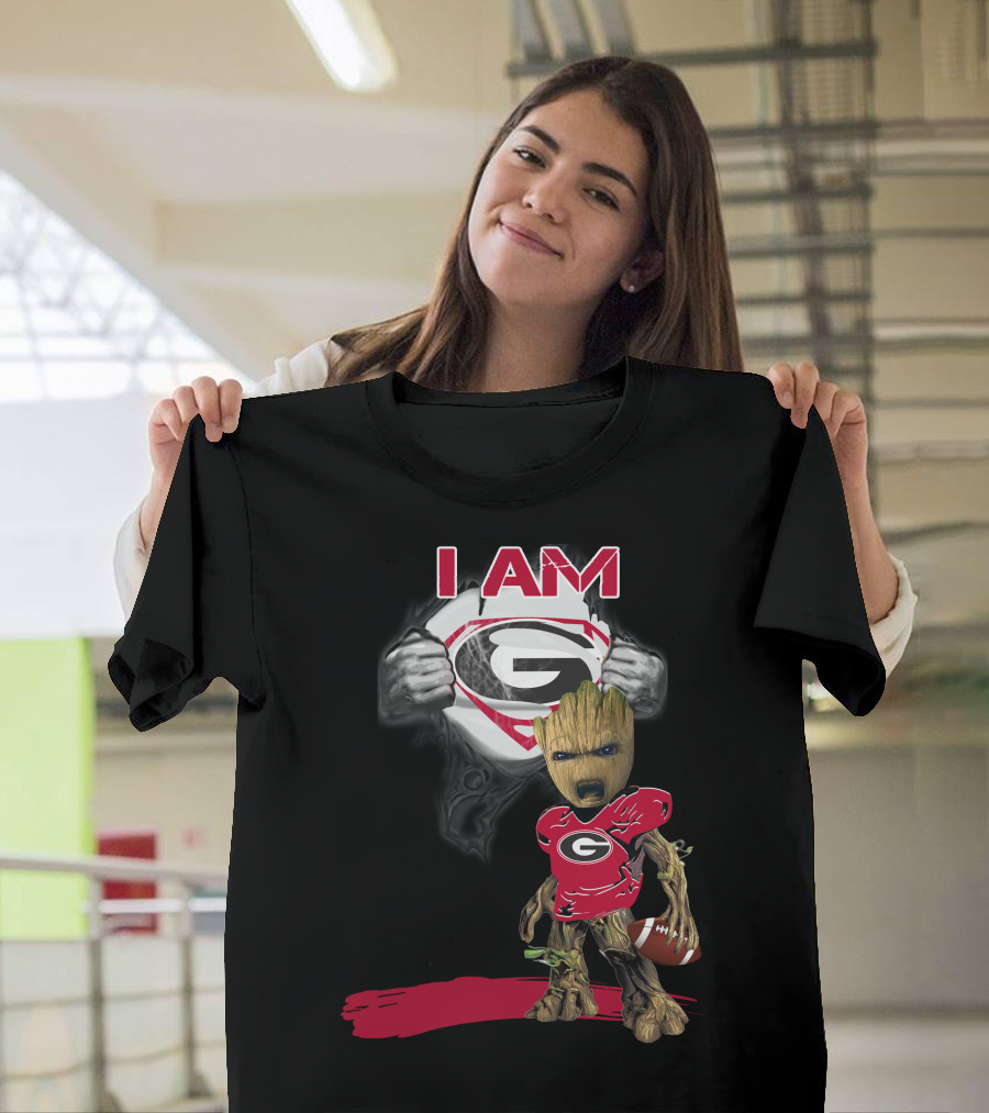 I Am Bulldogs Baby Groot Superman T-Shirt