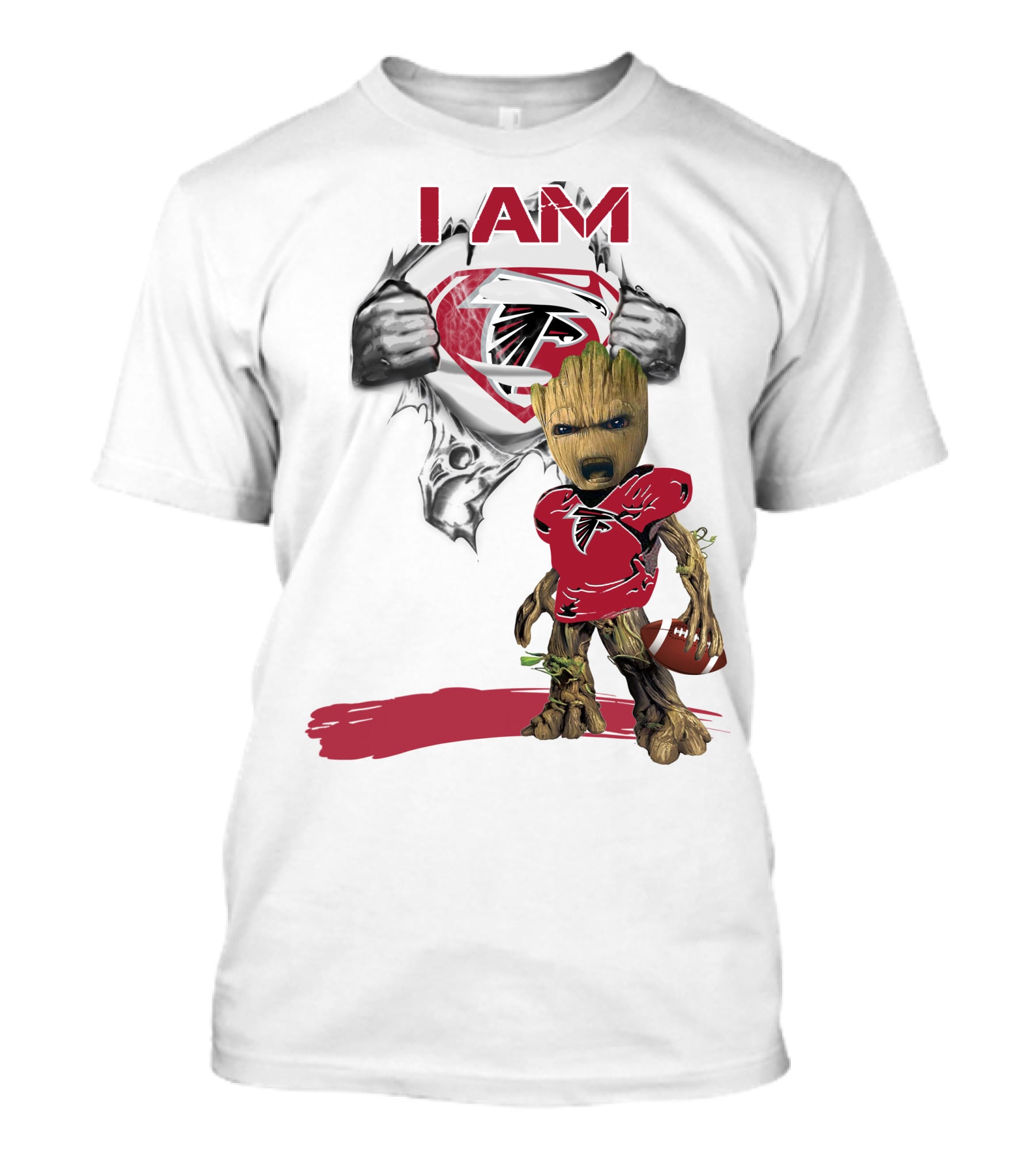 I AM Falcons Baby Groot Superman T-Shirt