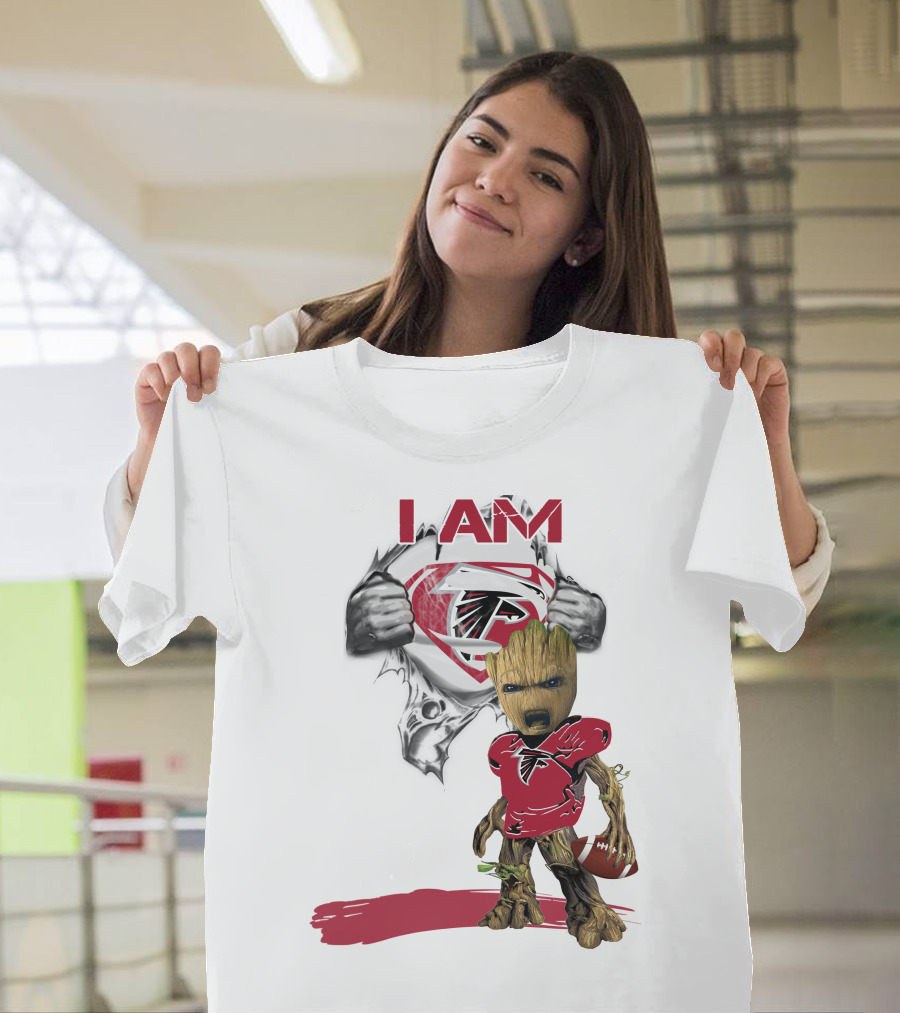 I AM Falcons Baby Groot Superman T-Shirt