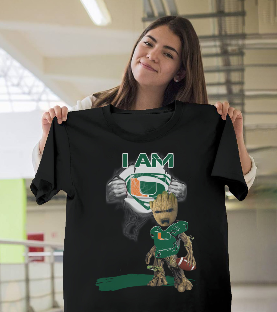 I Am Hurricanes Baby Groot Superman Football T-Shirt